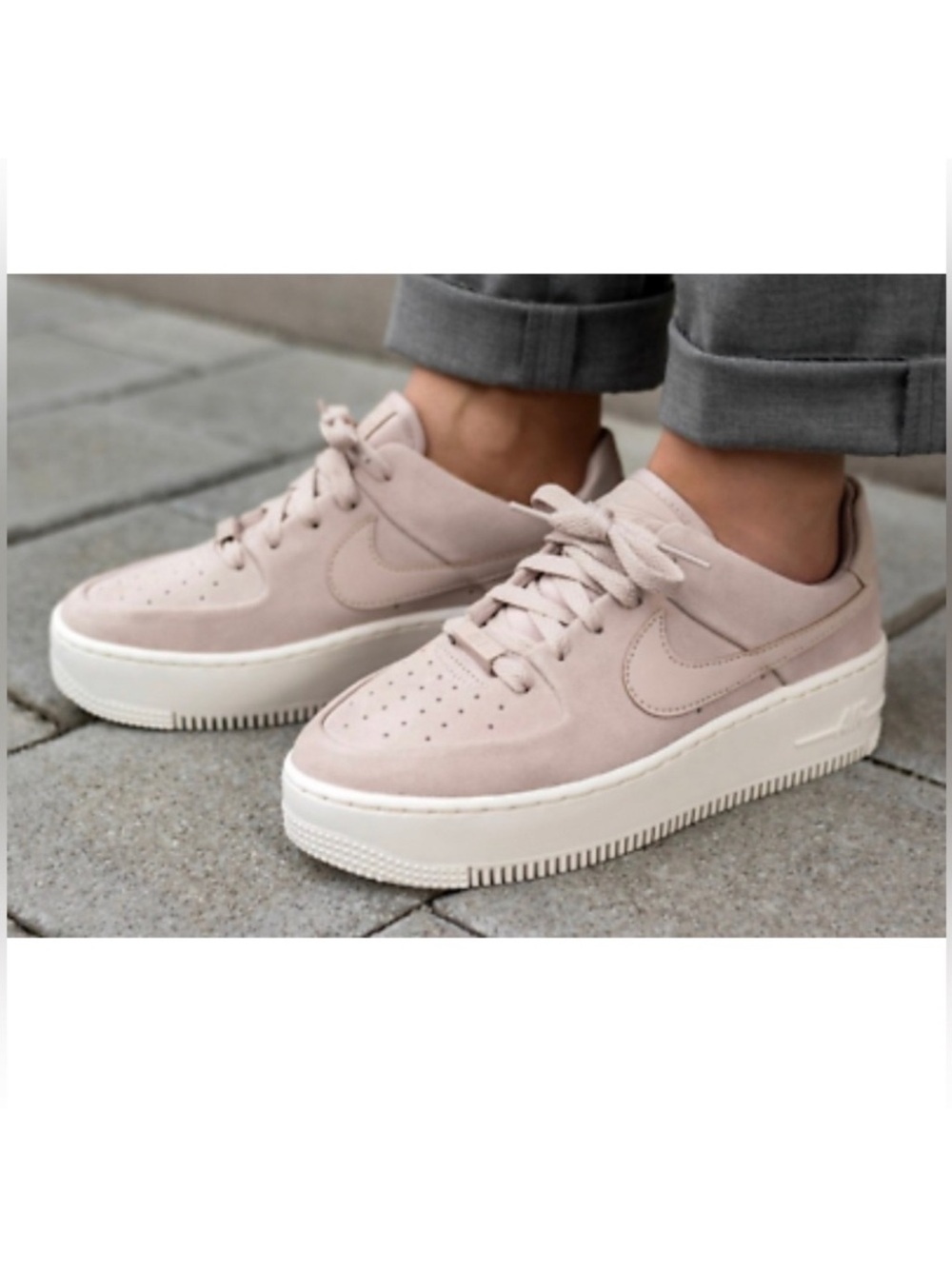Nike Air Force 1 Sage Low Top Sneakers Suede Barely Rose Size 9.5 AR5339-201